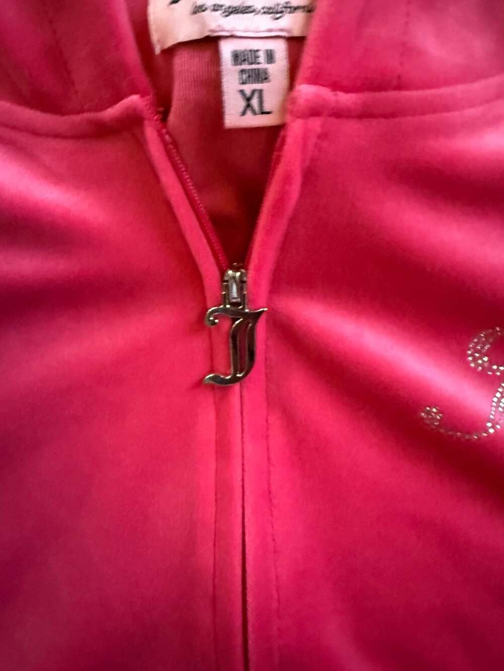 Juicy Couture Hot Pink Velour Tracksuit Set with Rhinestone Logo - Picture 5 of 9